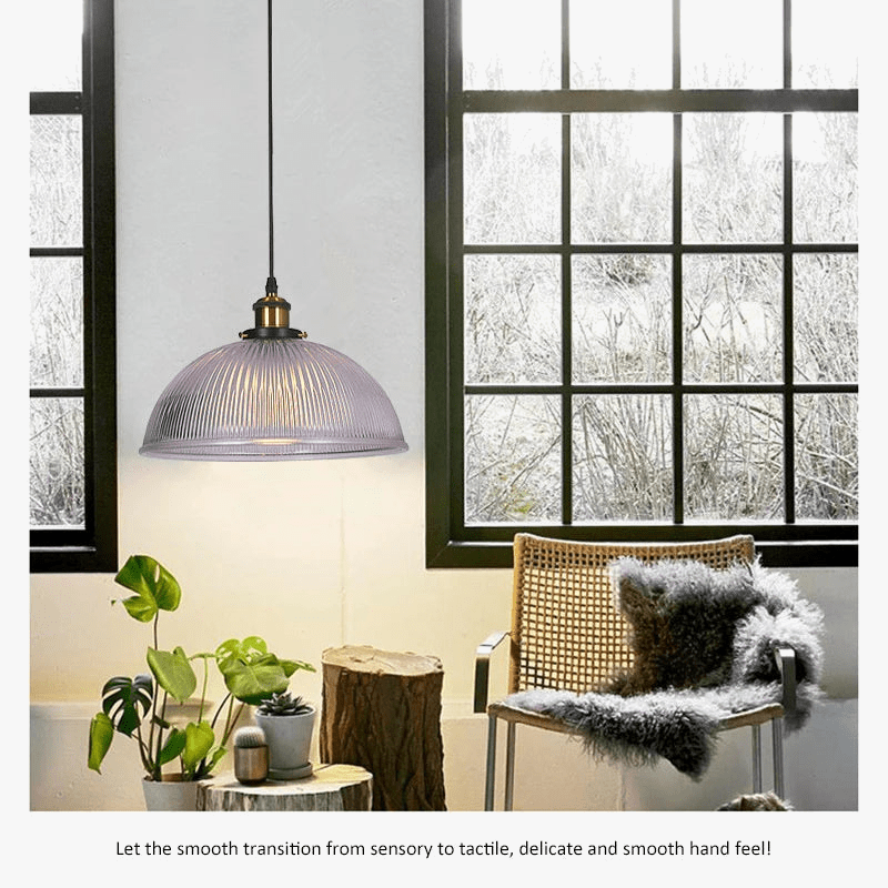 Suspension en laiton et verre transparent "Demi-Boule" | Marco Lucetti