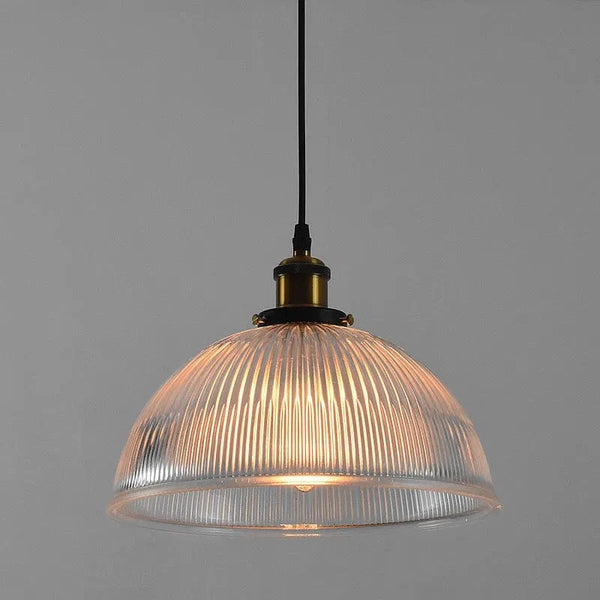Suspension en laiton et verre transparent "Demi-Boule" | Marco Lucetti