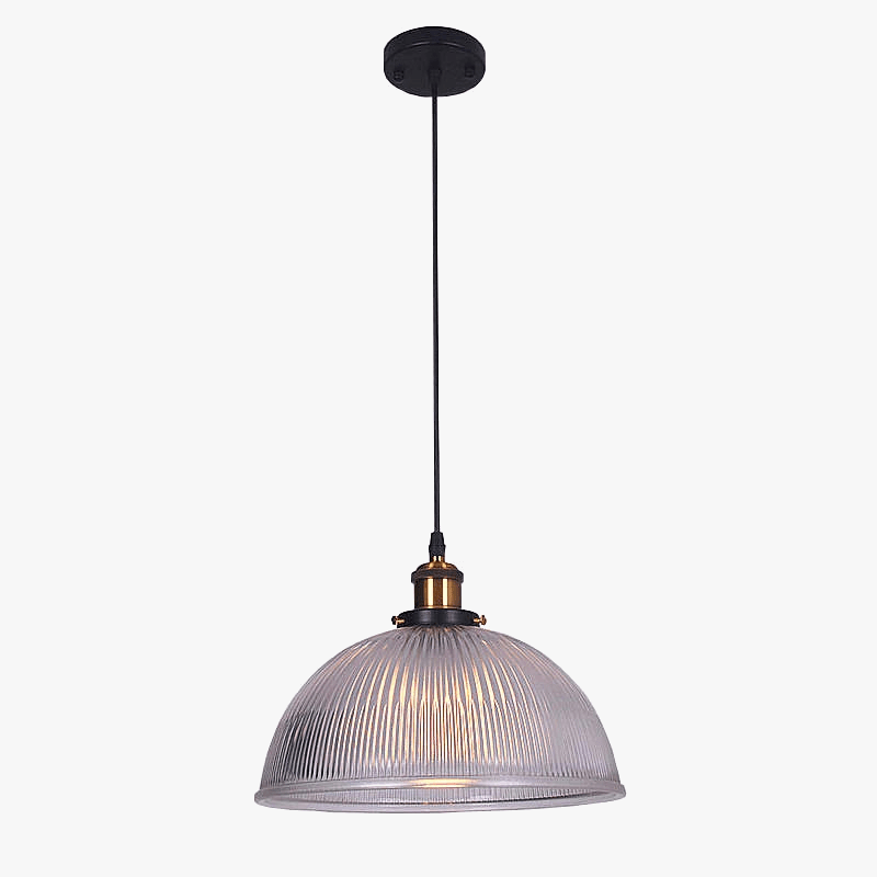 Suspension en laiton et verre transparent "Demi-Boule" | Marco Lucetti