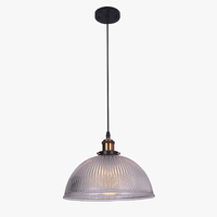 Suspension en laiton et verre transparent "Demi-Boule" | Marco Lucetti