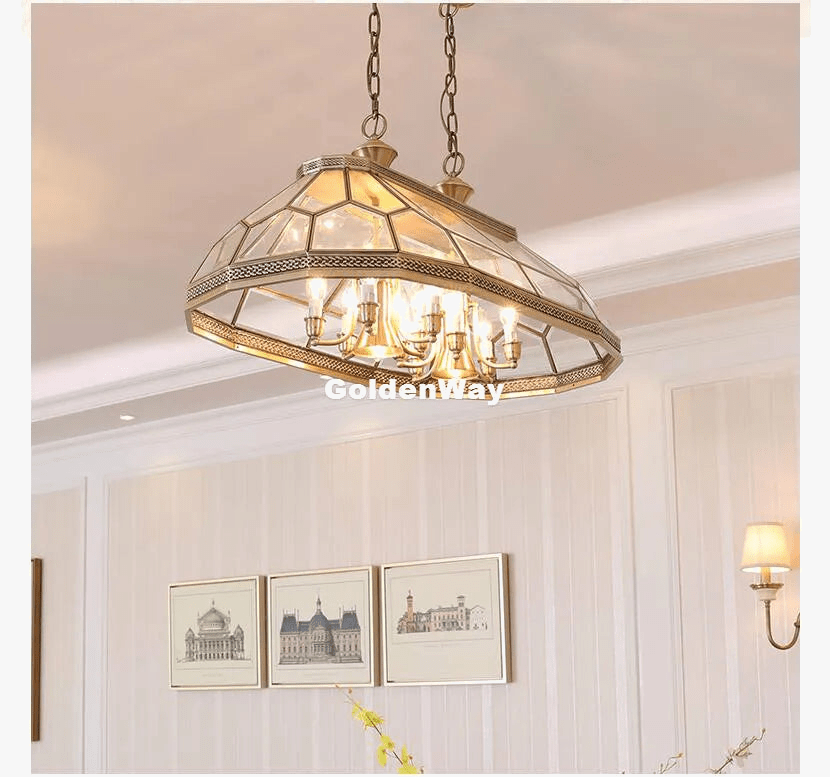 Suspension en laiton européen Antique Decora Bronze avec LED - D85cm x W47cm x H35cm - 12L | Marco Lucetti