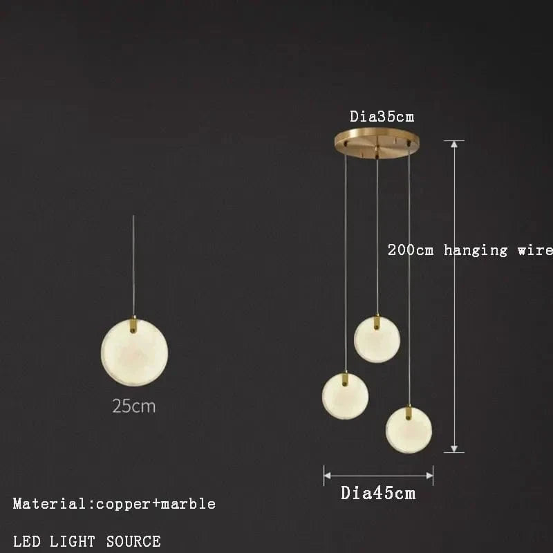 Suspension en marbre au design contemporain | Marco Lucetti C R3 / Lumière chaude