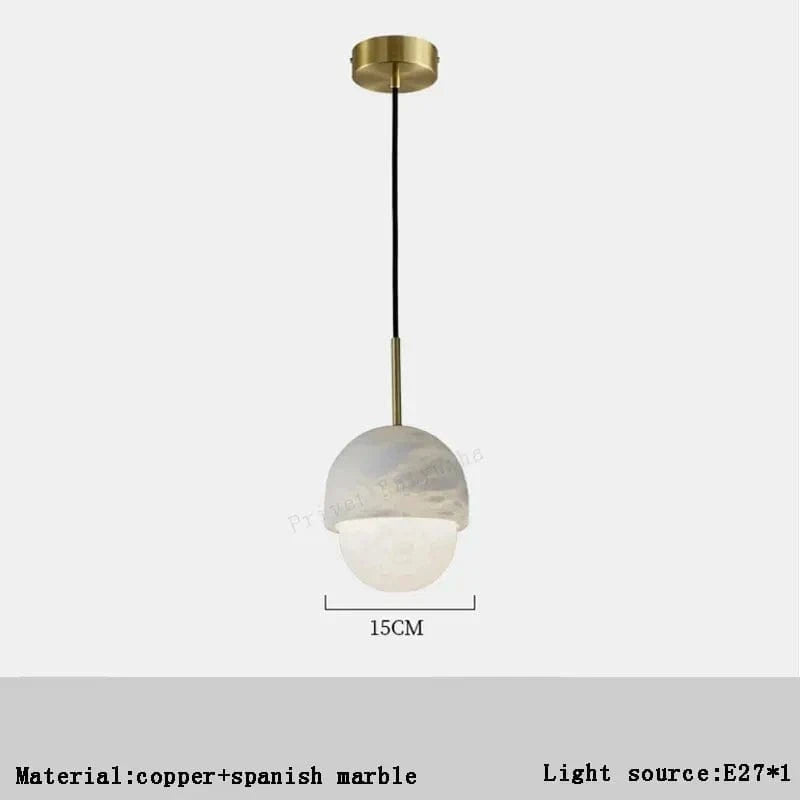 Suspension en marbre au design contemporain | Marco Lucetti F / Lumière chaude