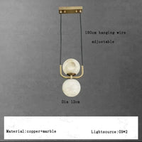 Suspension en marbre au design contemporain | Marco Lucetti Je / Lumière chaude