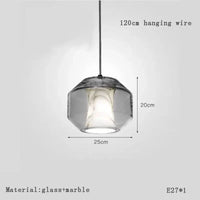 Suspension en marbre de luxe | Marco Lucetti BS / Lumière chaude