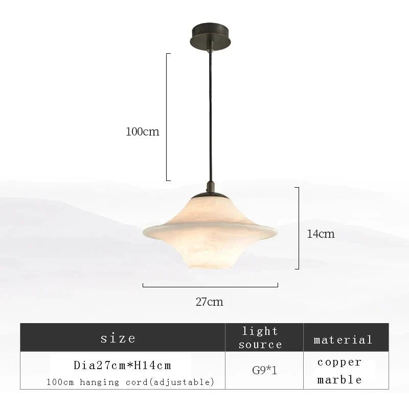 Suspension en marbre design contemporain et élégant | Marco Lucetti D Dia27cm / Lumière naturelle