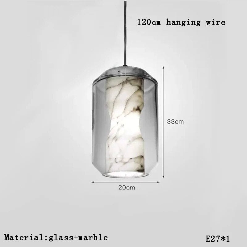 Suspension en marbre design moderniste | Marco Lucetti BL / Lumière chaude