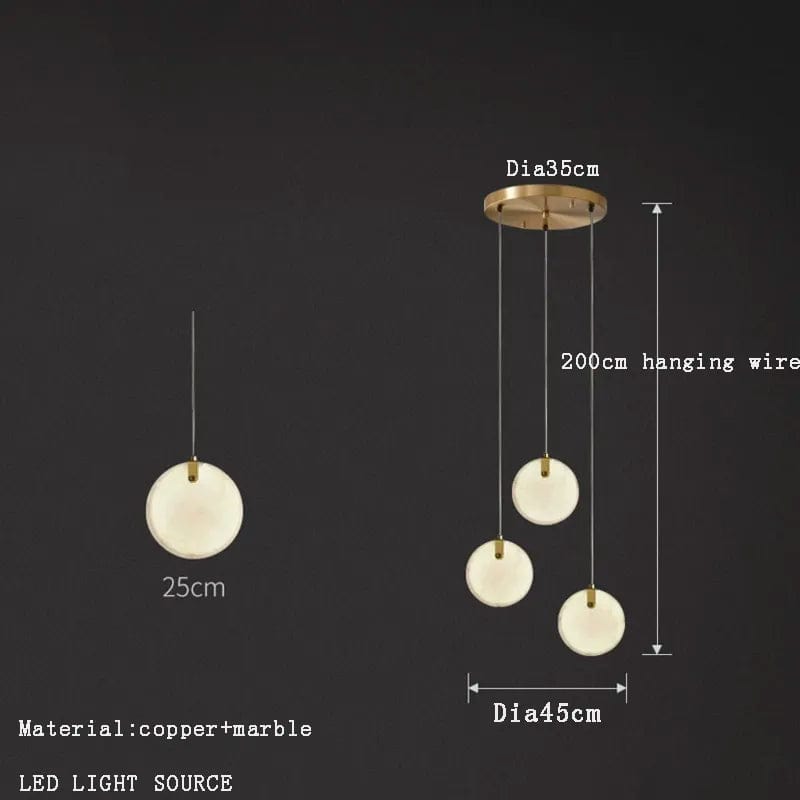 Suspension en marbre design moderniste | Marco Lucetti C R3 / Lumière chaude