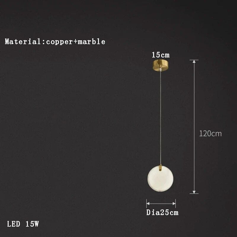 Suspension en marbre design moderniste | Marco Lucetti C1 / Lumière chaude