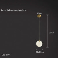 Suspension en marbre design moderniste | Marco Lucetti C1 / Lumière chaude
