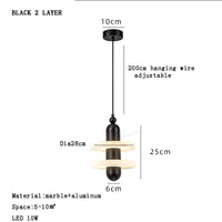 Suspension en marbre design moderniste | Marco Lucetti D B2 / Lumière chaude