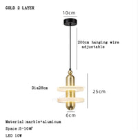 Suspension en marbre design moderniste | Marco Lucetti D G2 / Lumière chaude