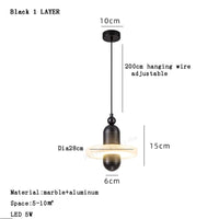 Suspension en marbre design moderniste | Marco Lucetti DB1 / Lumière chaude