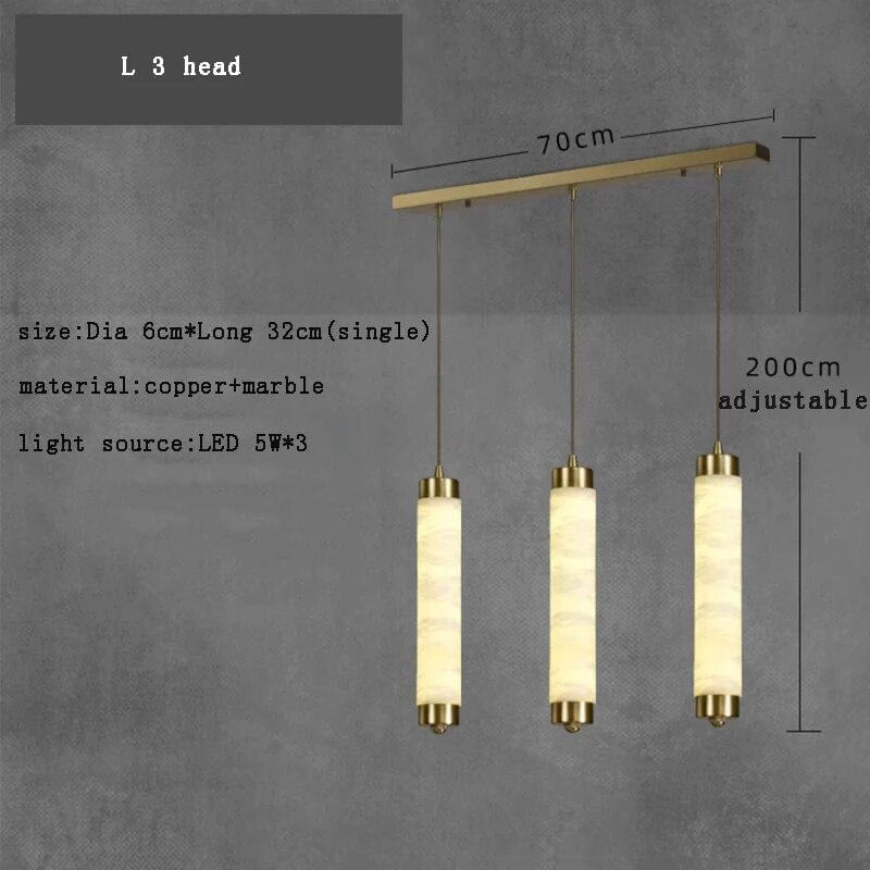 Suspension en marbre design moderniste | Marco Lucetti H3 / Lumière chaude