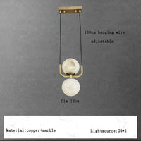 Suspension en marbre design moderniste | Marco Lucetti Je / Lumière chaude