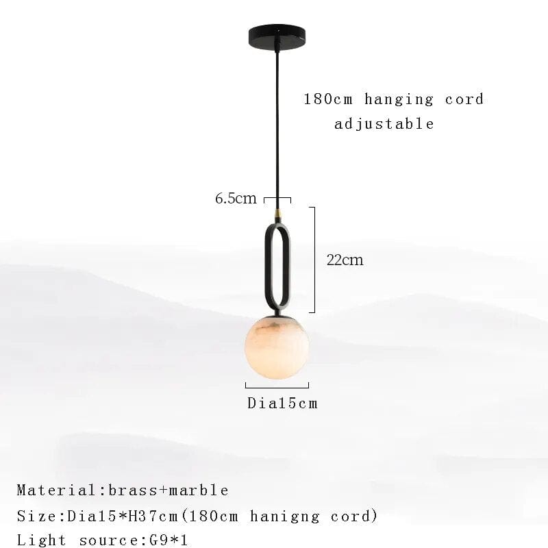 Suspension en marbre design moderniste | Marco Lucetti ML / Lumière chaude