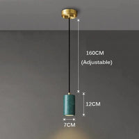 Suspension en marbre italien de luxe | Marco Lucetti Vert D70xH120MM
