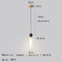 Suspension en marbre naturel et cuivre ajustable | Marco Lucetti A- Or / Blanc chaud