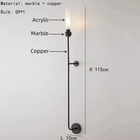 Suspension en marbre naturel et cuivre ajustable | Marco Lucetti D-Noir / Blanc froid