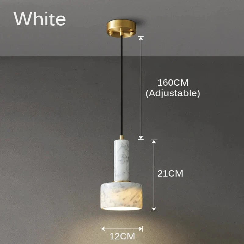 Suspension en marbre nordique blanc et vert naturel | Marco Lucetti Blanc
