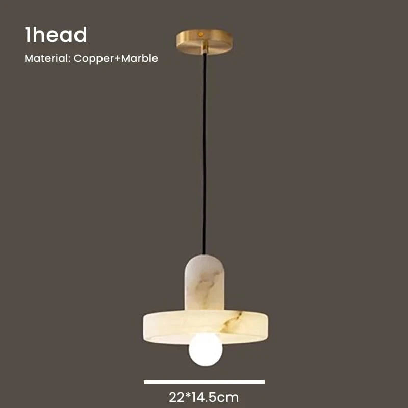 Suspension en marbre nordique minimaliste | Marco Lucetti 1 tête / Blanc froid