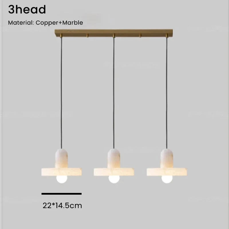 Suspension en marbre nordique minimaliste | Marco Lucetti 3 têtes / Blanc froid
