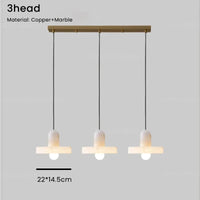 Suspension en marbre nordique minimaliste | Marco Lucetti 3 têtes / Blanc froid