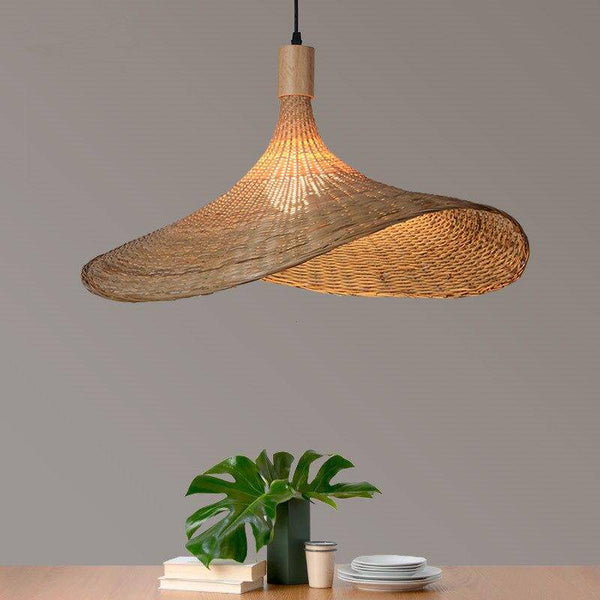 Suspension en rotin à LED Rusti-Chapeau Beige | Marco Lucetti