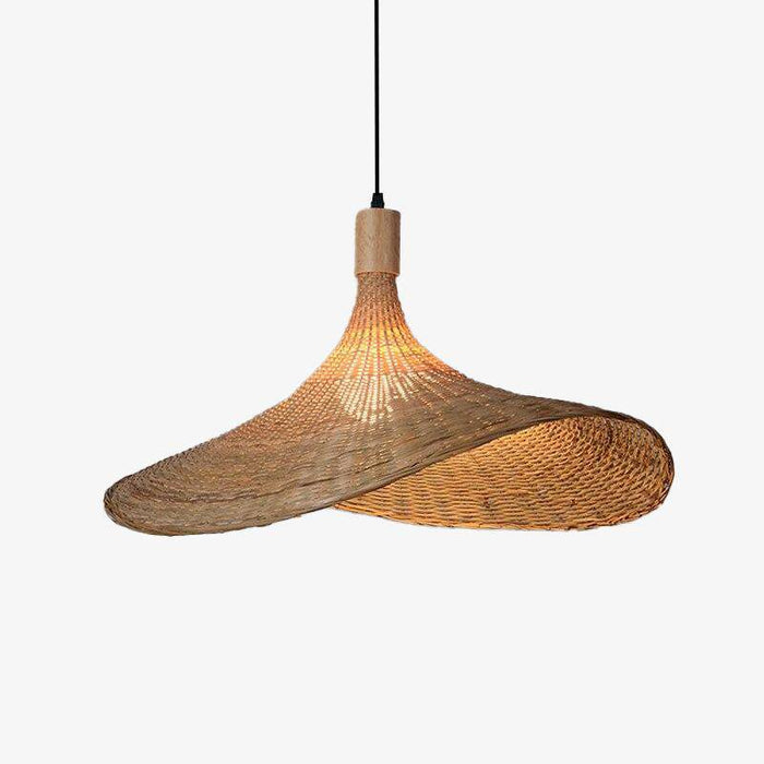 Suspension en rotin à LED Rusti-Chapeau Beige | Marco Lucetti 30cm