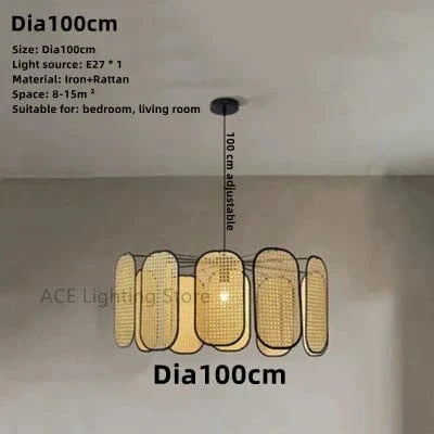 Suspension en rotin chinois décoratif - Nouveauté en style exquis | Marco Lucetti Dia100cm / Blanc chaud