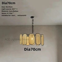 Suspension en rotin chinois décoratif - Nouveauté en style exquis | Marco Lucetti Dia70cm / Blanc chaud