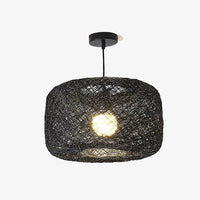 Suspension LED en rotin avec abat-jour coloré