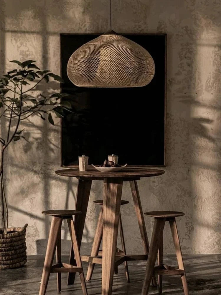 Suspension en rotin tissée pour Restaurant japonais zen | Marco Lucetti