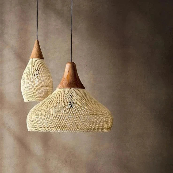 Suspension en rotin tissée pour Restaurant japonais zen | Marco Lucetti