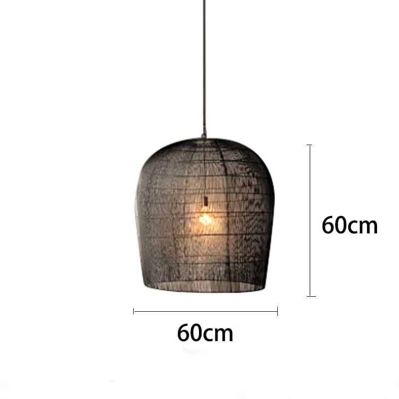 Suspension en rotin Wabi-sabi Chic | Marco Lucetti Noir 60cm