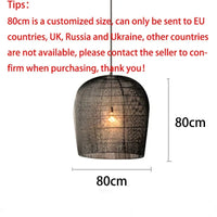 Suspension en rotin Wabi-sabi Chic | Marco Lucetti Personnalisé noir 80