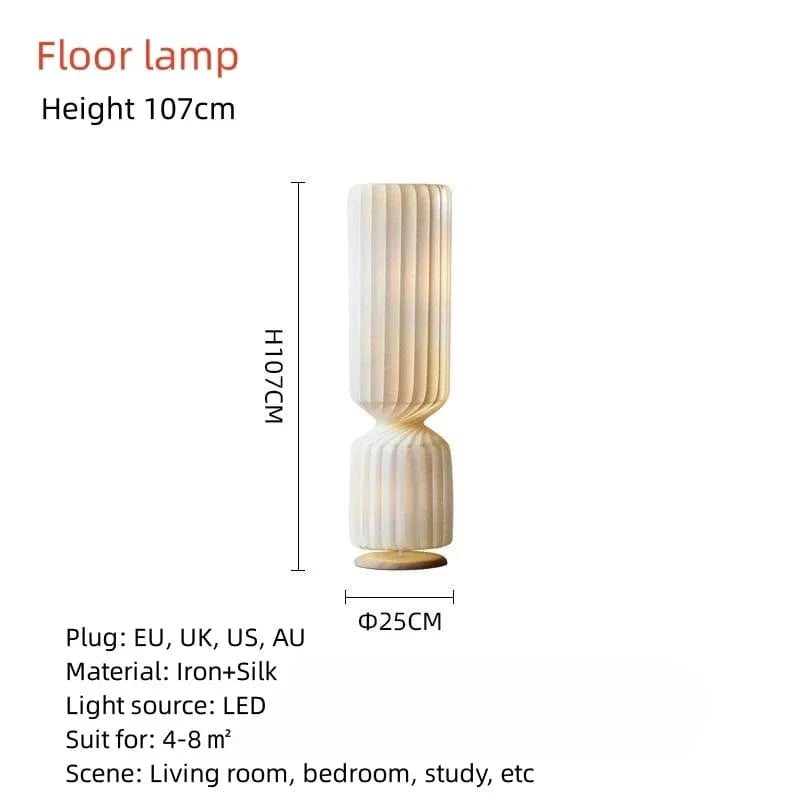 Suspension en soie cylindrique par un designer danois pour éclairer un Duplex Villa Loft | Marco Lucetti Lampadaire H107CM / Lumière neutre