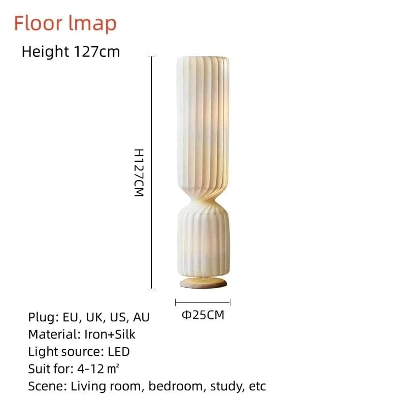 Suspension en soie cylindrique par un designer danois pour éclairer un Duplex Villa Loft | Marco Lucetti Lampadaire H127CM / Lumière neutre