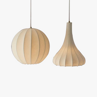 Suspension en soie nordique Wabi Sabi pour Bar Restaurant - Lampe LED élégante pour salle à manger, chambre ou appartement