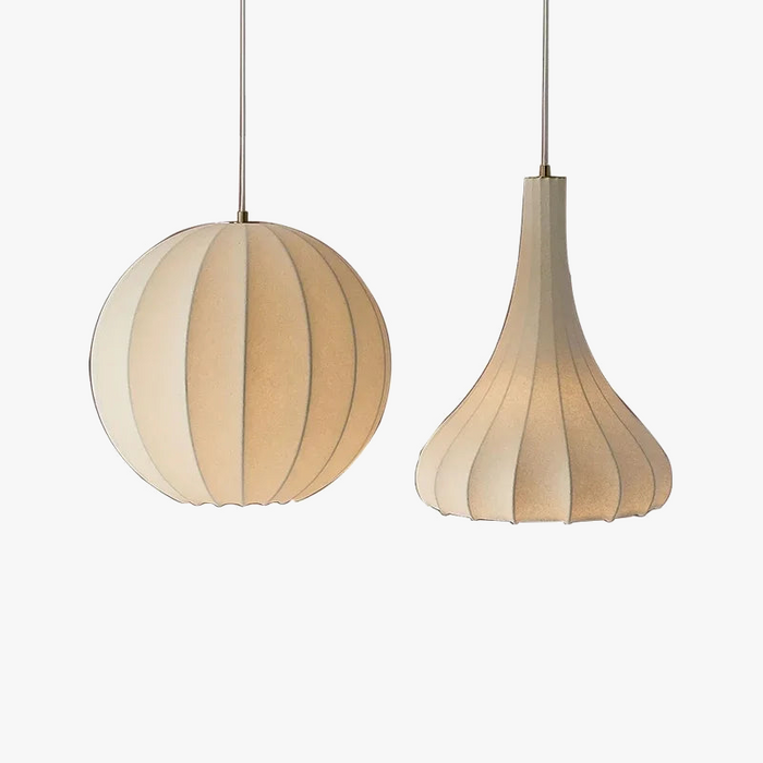 Suspension en soie nordique Wabi Sabi pour Bar Restaurant - Lampe LED élégante pour salle à manger, chambre ou appartement