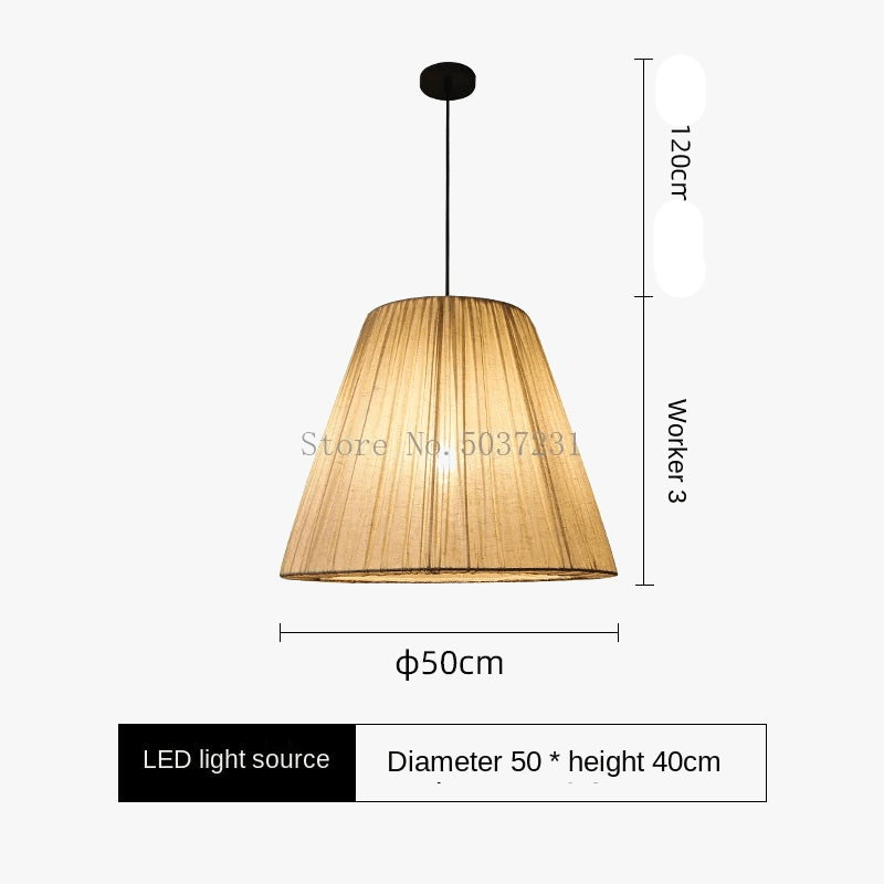 Suspension en tissu chinois moderne avec design pli rétro - Élégance asiatique revisité | Marco Lucetti