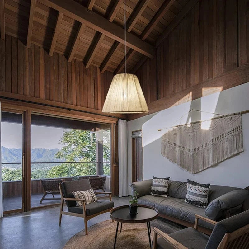 Suspension en tissu chinois moderne avec design pli rétro - Élégance asiatique revisité | Marco Lucetti