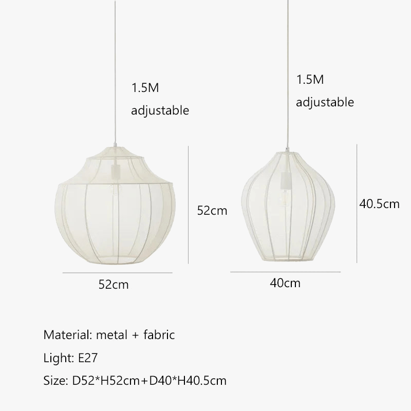 Suspension en tissu moderne lanterne LED pour un style intérieur Loft Wabi Sabi | Marco Lucetti