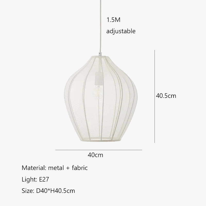 Suspension en tissu moderne lanterne LED pour un style intérieur Loft Wabi Sabi | Marco Lucetti