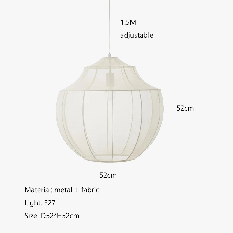 Suspension en tissu moderne lanterne LED pour un style intérieur Loft Wabi Sabi | Marco Lucetti