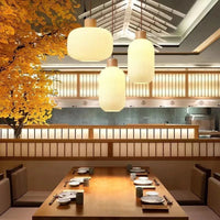 Suspension en verre blanc lampe suspendue japonaise - Lampe suspendue en bois | Marco Lucetti