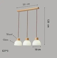 Suspension en verre blanc lampe suspendue japonaise - Lampe suspendue en bois | Marco Lucetti A3 / Blanc froid