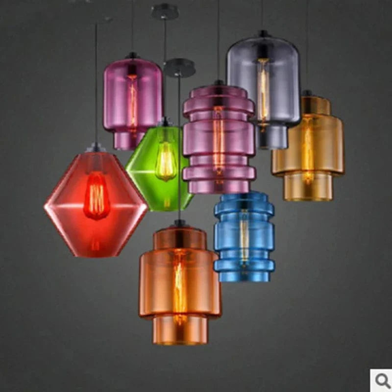 Suspension en verre coloré pour une ambiance rétro et ethnique dans votre Restaurant-Bar. | Marco Lucetti