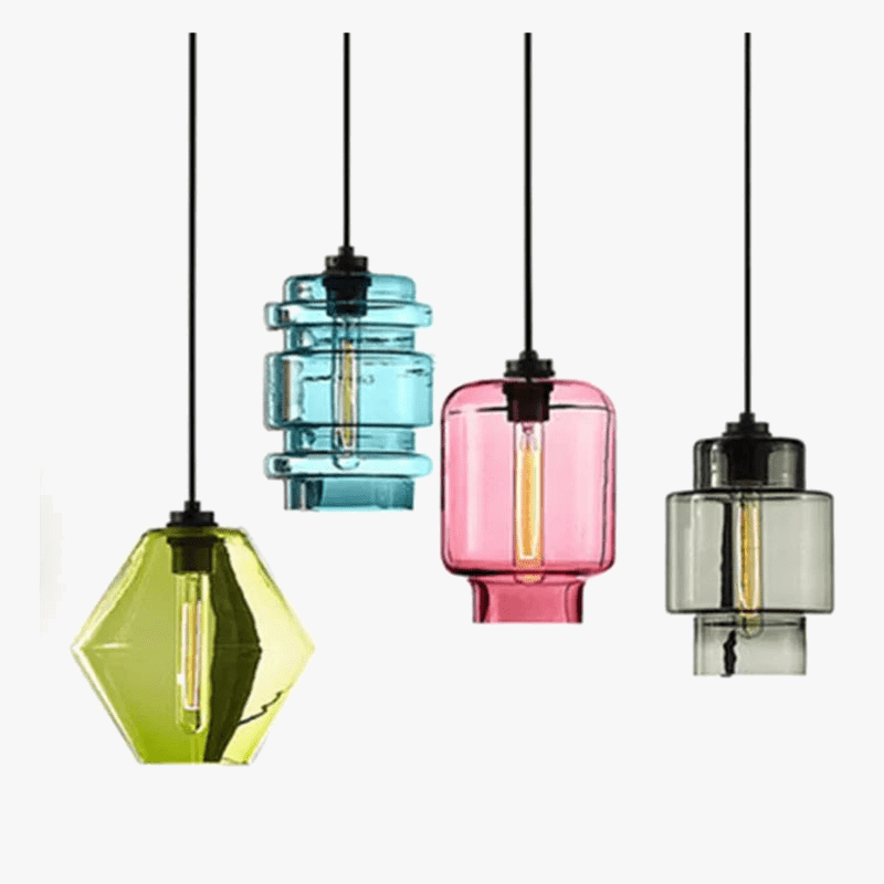 Suspension en verre coloré pour une ambiance rétro et ethnique dans votre Restaurant-Bar. | Marco Lucetti