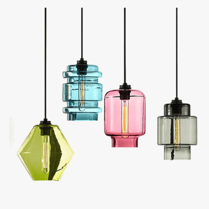 Suspension en verre coloré pour une ambiance rétro et ethnique dans votre Restaurant-Bar. | Marco Lucetti